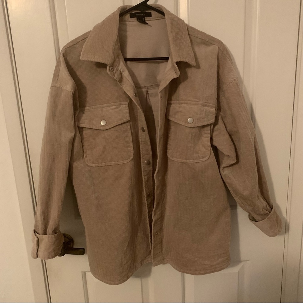 Brown corduroy shacket
